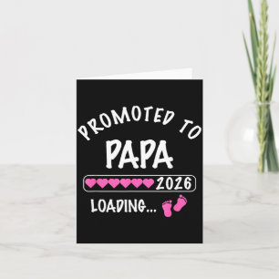 Promoted to Papa 2026 Girl Baby Gender Reveal Card
