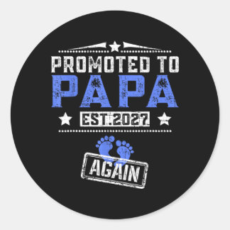 Promoted to Papa Again 2027 Fathers Day Classic Round Sticker