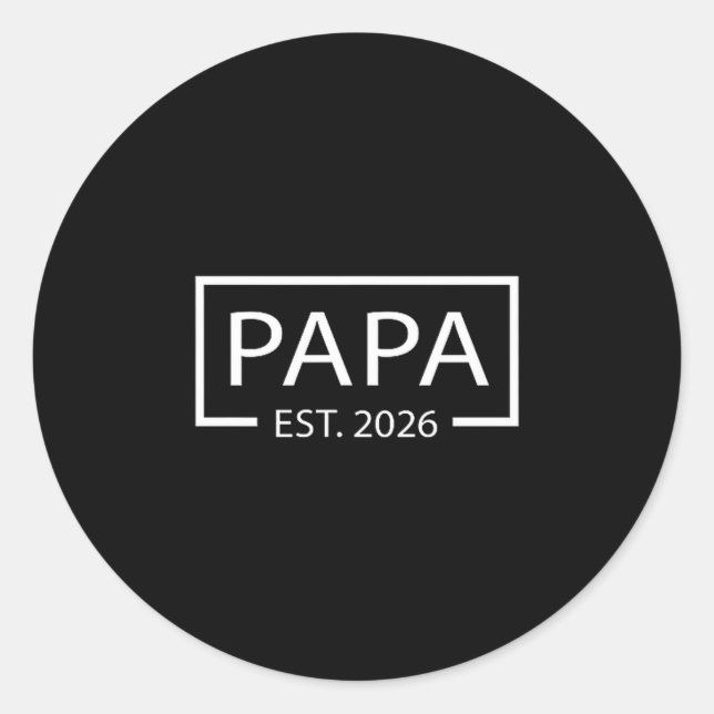 Promoted To Papa Est 2026 Baby Announcement Cket  Classic Round Sticker (Front)
