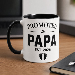 Promoted to Papa Est. 2026 Pregnancy Announcement Mug