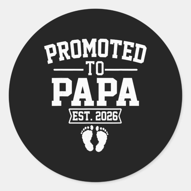 Promoted To Papa Est 2026 Retro Soon To Be Papa 20 Classic Round Sticker (Front)