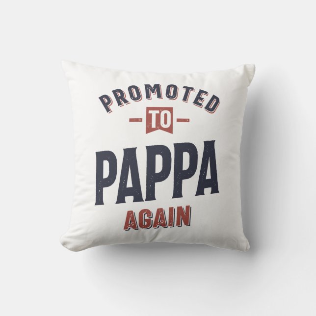 Promoted To Pappa Again | Father Grandpa Cushion (Front)