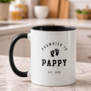 Promoted to Pappy Mug New Grandpa Gift