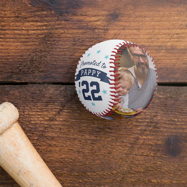 Promoted to Pappy | New Grandfather Photo Baseball (Creator Uploaded)