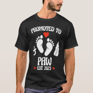 Promoted To Paw 2023 First Time New Grandpa Pregna T-Shirt