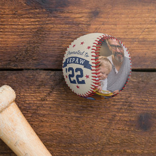 Promoted to Pepaw New Grandfather Photo Baseball