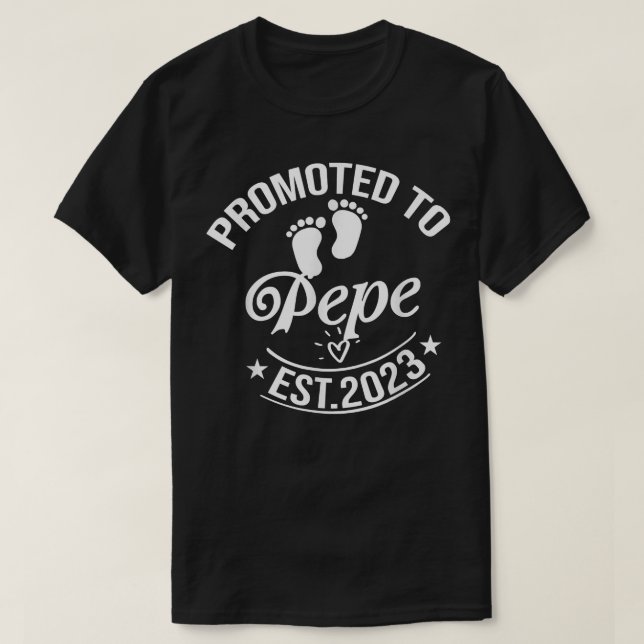Promoted To Pepe 2023 Pregnancy Announcement Pepe  T-Shirt (Design Front)