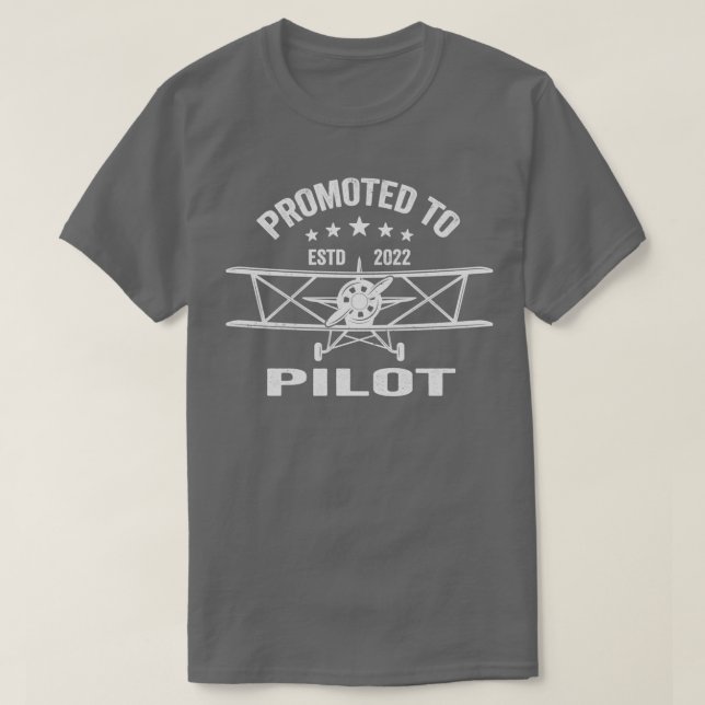 Promoted to Pilot Est 2022 Pilot Graduation  T-Shirt (Design Front)