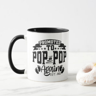 Promoted To Pop Pop Again Est 2025 Funny Grandpa  Mug