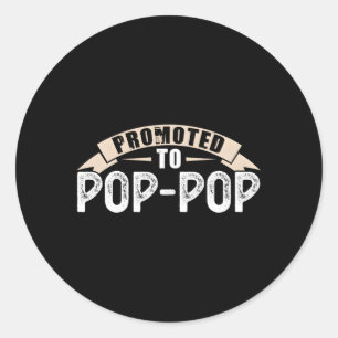 Promoted To Pop-Pop Grandpa Classic Round Sticker