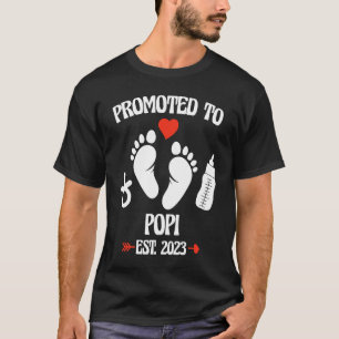 Promoted To Popi 2023 First Time New Grandpa Pregn T-Shirt