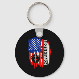Promoted To Poppi 2025 Fathers Day Proud Expecting Key Ring