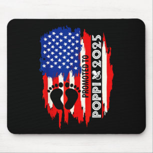 Promoted To Poppi 2025 Fathers Day Proud Expecting Mouse Mat