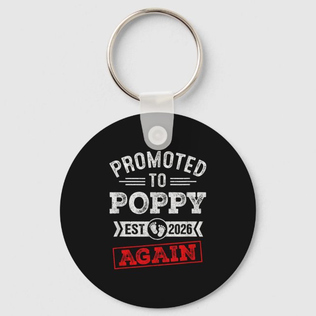 Promoted To Poppy Again 2026 Pregnancy Announcemen Key Ring (Front)