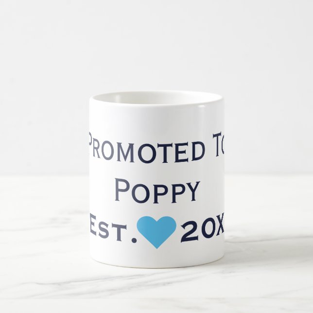 Promoted To Poppy Navy & Bright Blue Mug (Center)