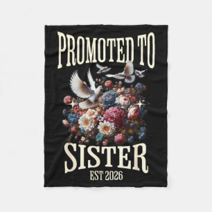 Promoted to sister est 2026 pregnancy reveal new fleece blanket
