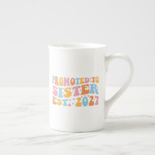 Promoted To Sister Est 2027 Big Sister Bone China Mug