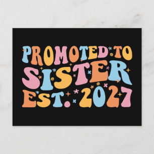 Promoted To Sister Est 2027 Big Sister Postcard