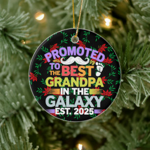 Promoted to the Best Grandpa in the Galaxy Vintage Ceramic Tree Decoration
