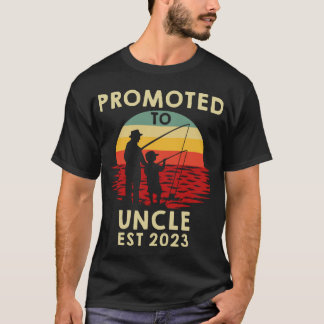 Promoted To Uncle 2023 Baby Reveal Fishing Family T-Shirt