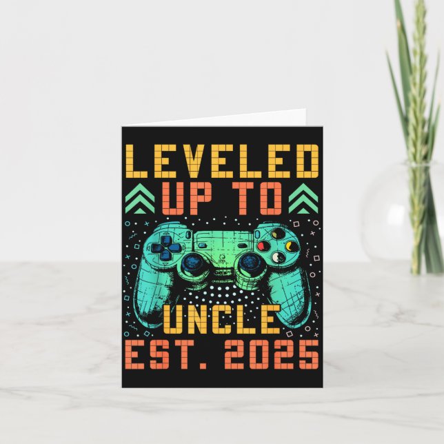 Promoted To Uncle 2025 Leveled Up To Uncle Est 202 Card (Front)