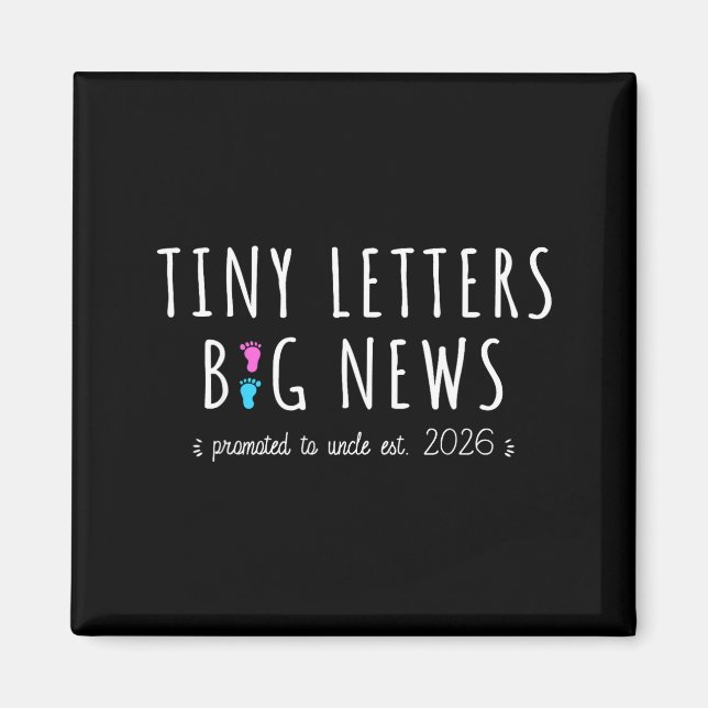 Promoted To Uncle 2026 - Baby Announcement First T Magnet (Front)