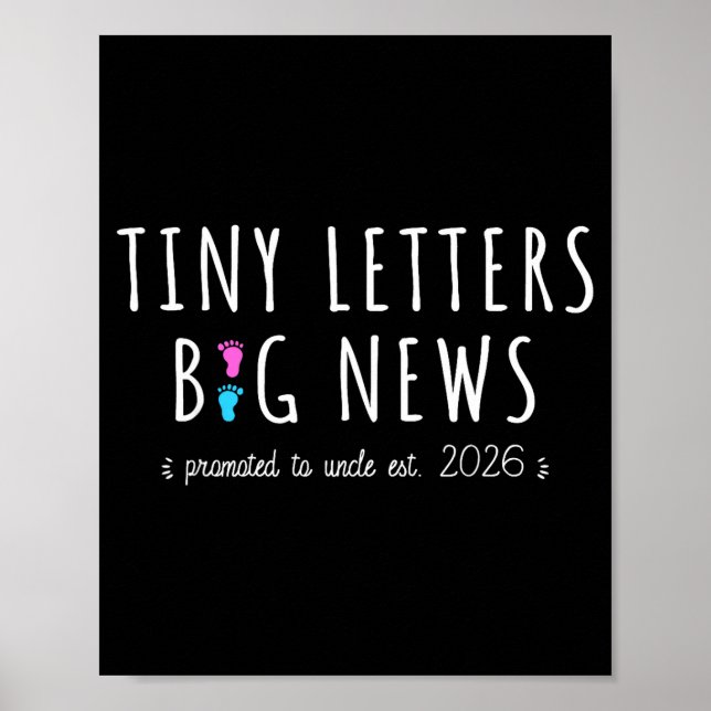 Promoted To Uncle 2026 - Baby Announcement First T Poster (Front)