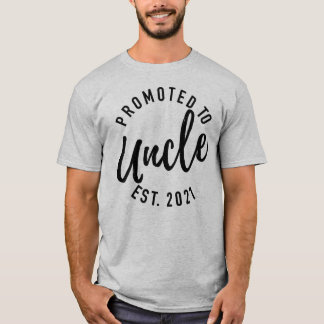 Promoted To Uncle Est 2021 Pregnancy Announcement T-Shirt