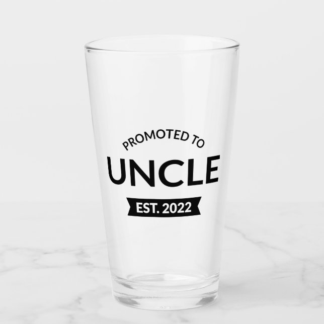 Promoted To Uncle Est. 2022 II Glass (Front)