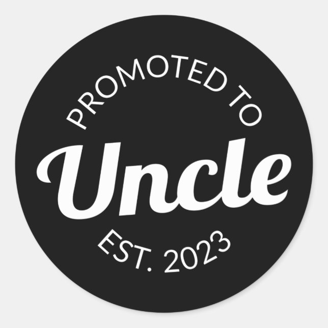 Promoted To Uncle Est. 2023 I Classic Round Sticker (Front)