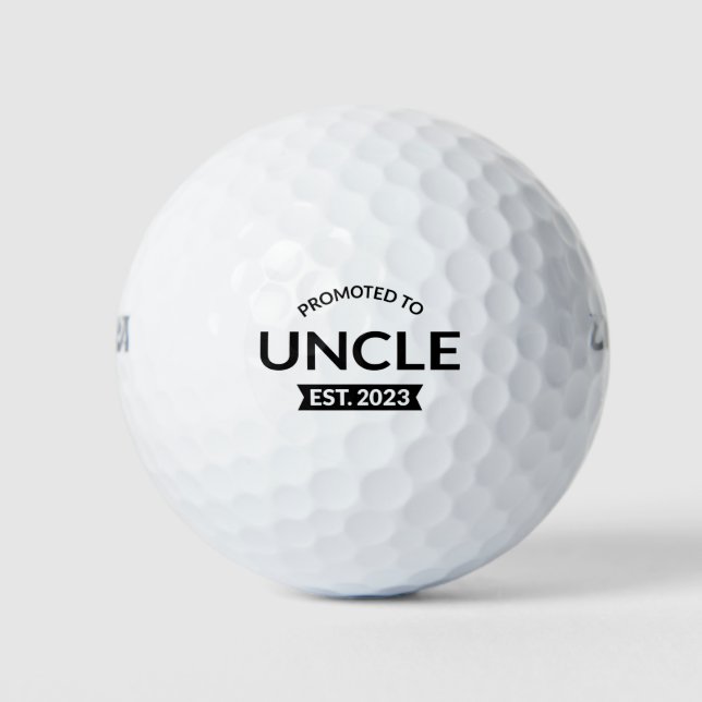 Promoted To Uncle Est. 2023 II Golf Balls (Front)