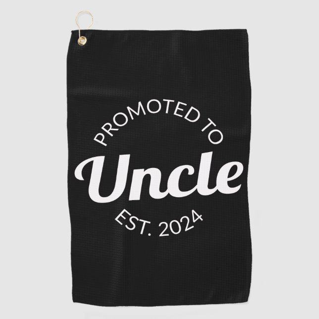 Promoted To Uncle Est. 2024 I Golf Towel (Front)
