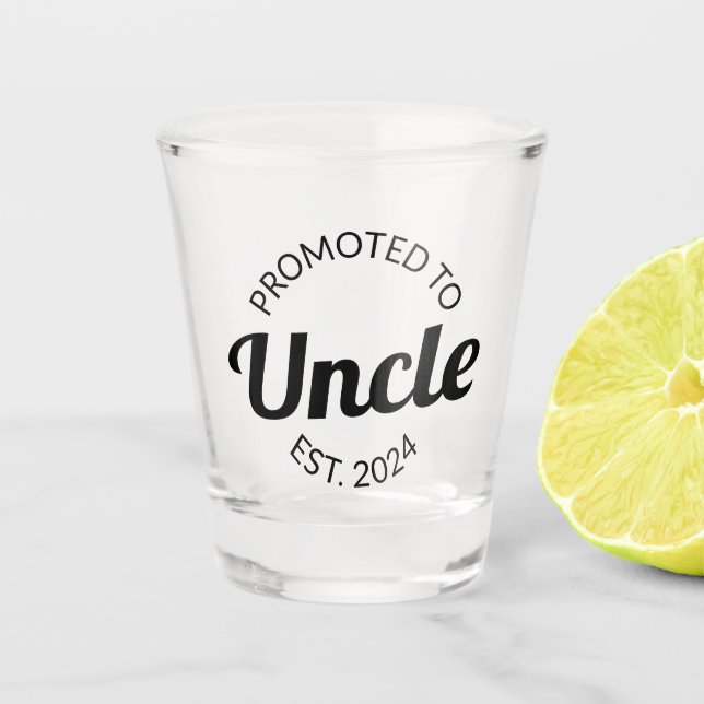 Promoted To Uncle Est. 2024 I Shot Glass (Front)