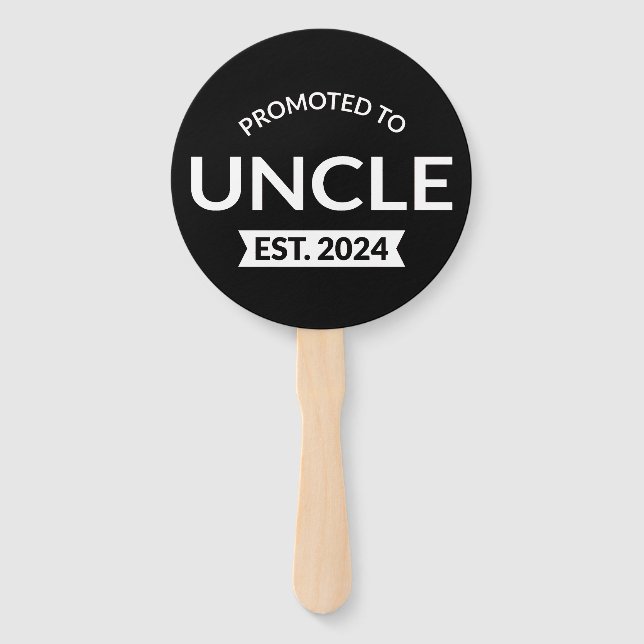 Promoted To Uncle Est. 2024 II Hand Fan (Front)