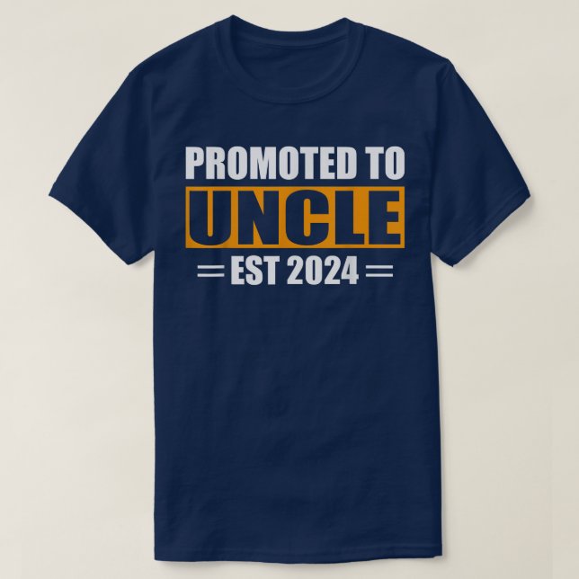 Promoted To Uncle Est 2024 Pregnancy Announcement  T-Shirt (Design Front)