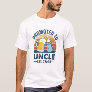 Promoted To Uncle Est 2025 First Time Fathers Day T-Shirt