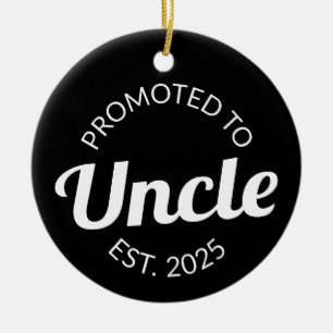 Promoted To Uncle Est. 2025 I Ceramic Tree Decoration