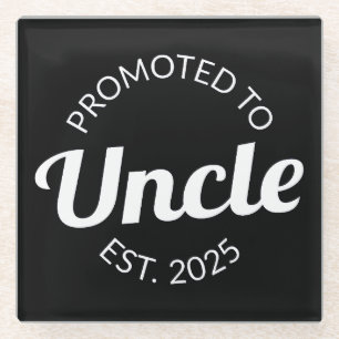 Promoted To Uncle Est. 2025 I Glass Coaster
