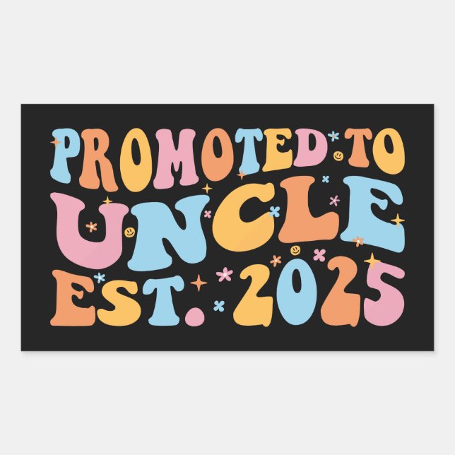 Promoted To Uncle Est. 2025 III Rectangular Sticker (Front)