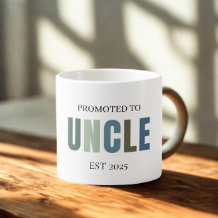 Promoted to Uncle EST 2025   Personalised Espresso Cup