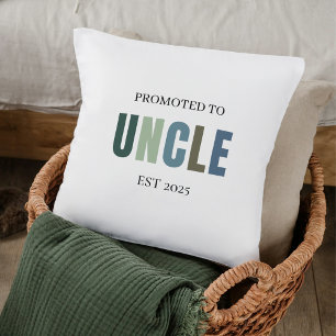 Promoted to Uncle EST 2025   Personalised Gift Cushion