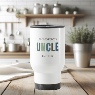 Promoted to Uncle EST 2025   Personalised Gift Travel Mug