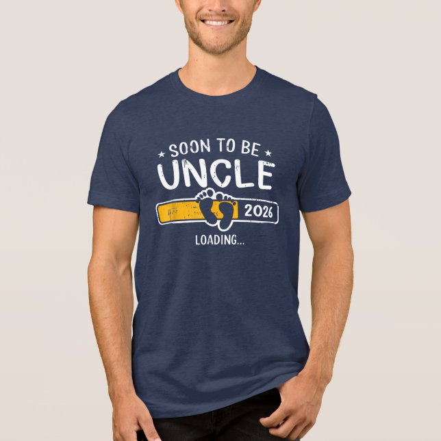 Promoted to Uncle est. 2026 Baby Announcement 2026 Tri-Blend Shirt (Front)