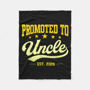 Promoted to Uncle Est 2026 Baby Announcement Funny Fleece Blanket
