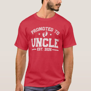 Promoted to Uncle est. 2026 Baby Announcement T-Shirt