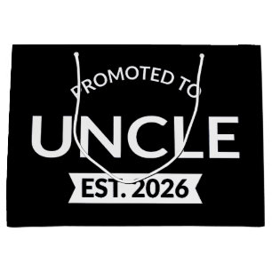 Promoted To Uncle Est. 2026 II Large Gift Bag