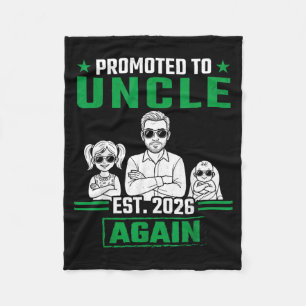 Promoted to Uncle Est 2026 New Baby Niece Nephew Fleece Blanket