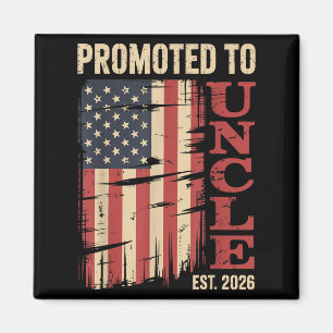 Promoted To Uncle Est.2026 New Family Member Usa F Magnet