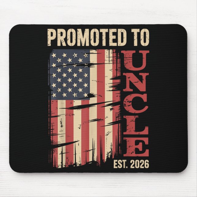 Promoted To Uncle Est.2026 New Family Member Usa F Mouse Mat (Front)