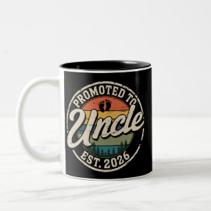 Promoted To Uncle Est 2026 Pregnancy Announcement  Two-Tone Coffee Mug